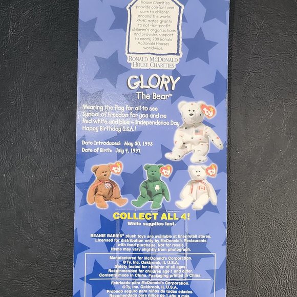 Ty Beanie Babies Complete Set (4) with Rare Tag Error 1999 McDonald's Erin Brita - Picture 5 of 10